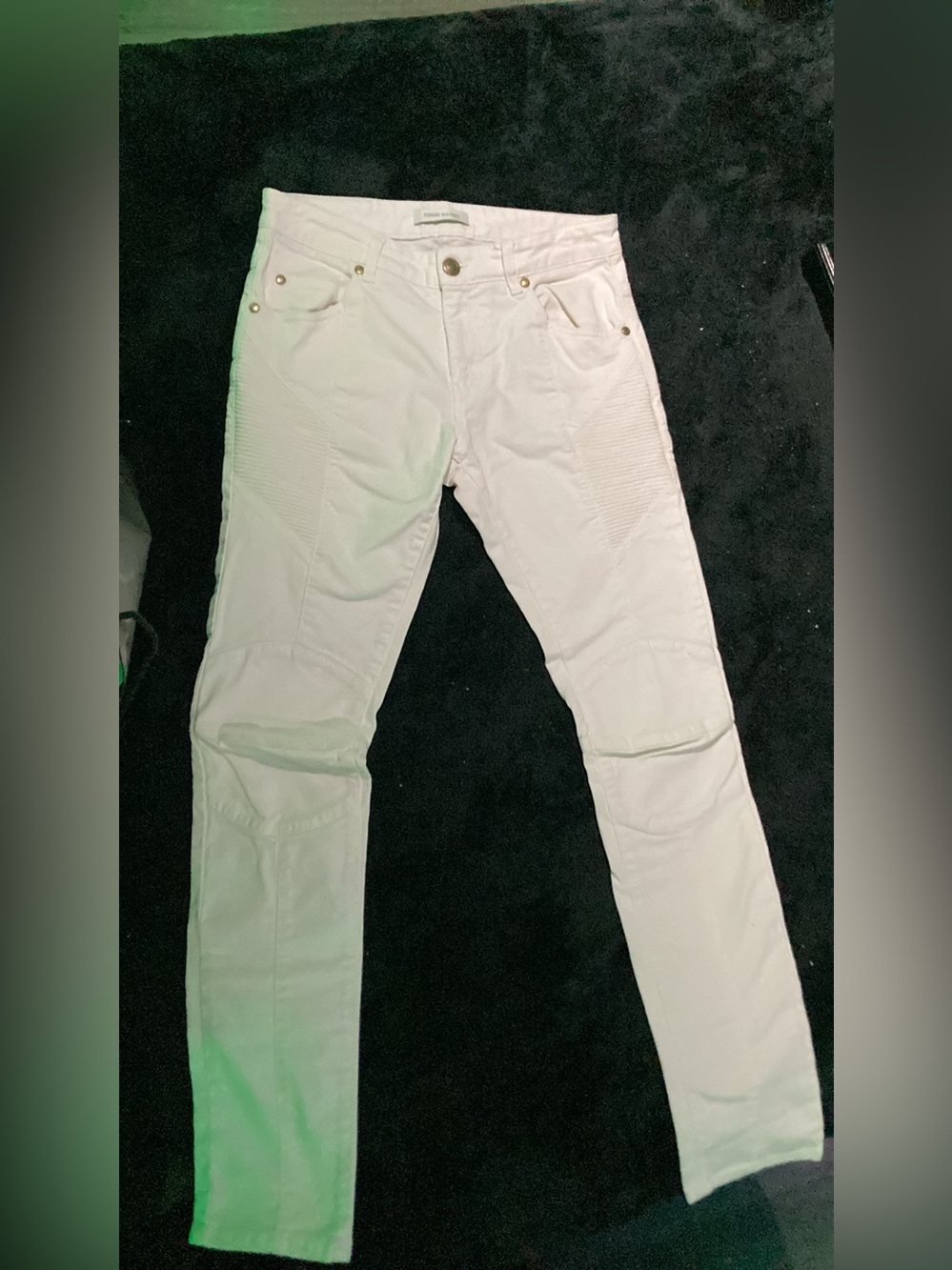 PIERRE BALMAIN White Biker Style Skinny Jeans size 30 HP56202J F6255